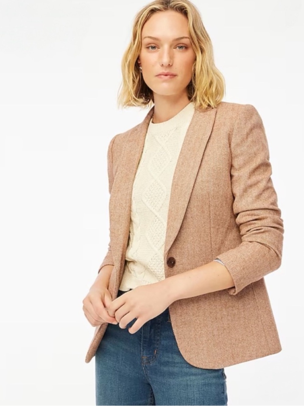 J. Crew Factory Herringbone
Wool-Blend Holland Blazer